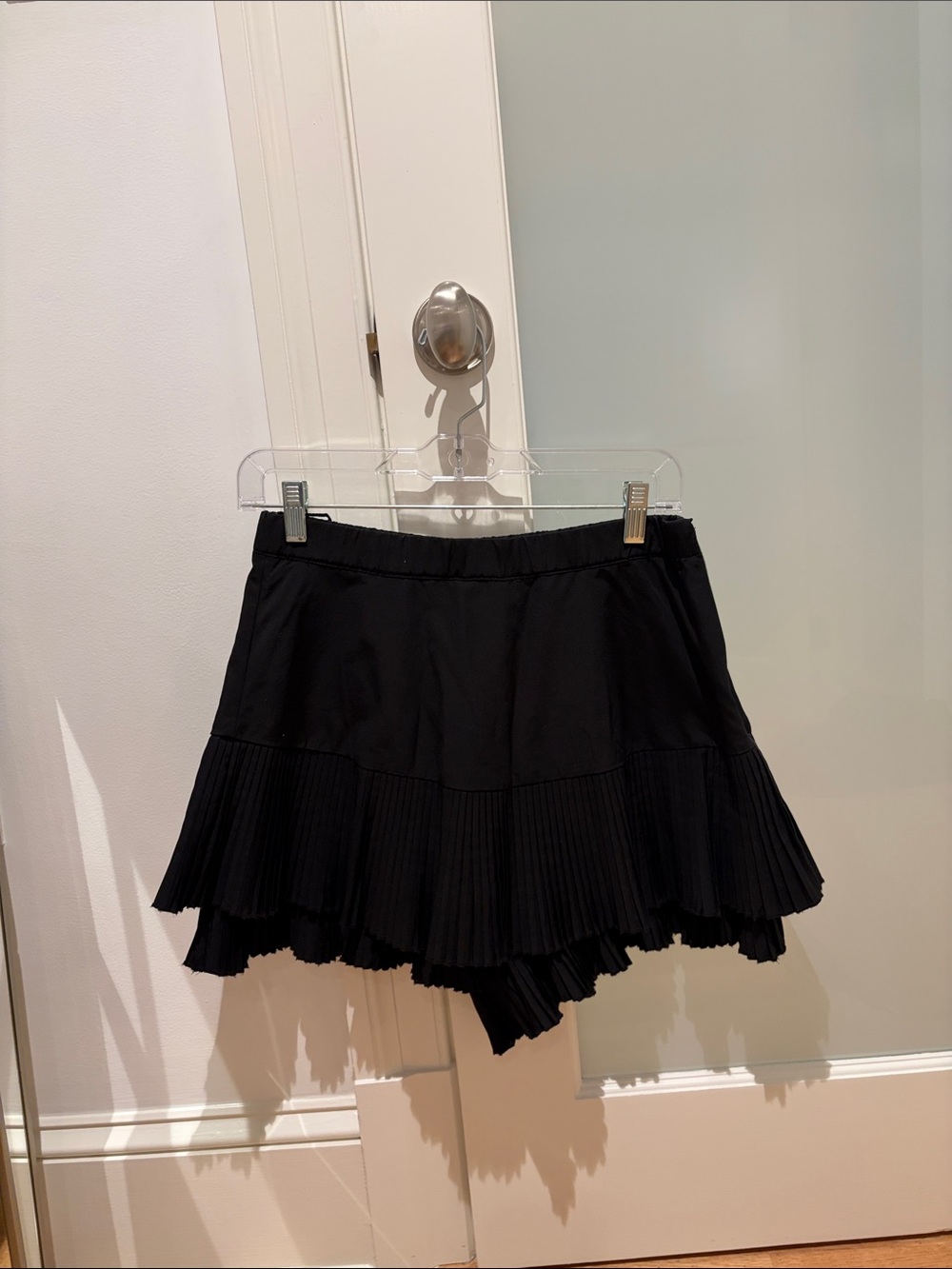 Zara Black Pleated Tiered Skort - Women